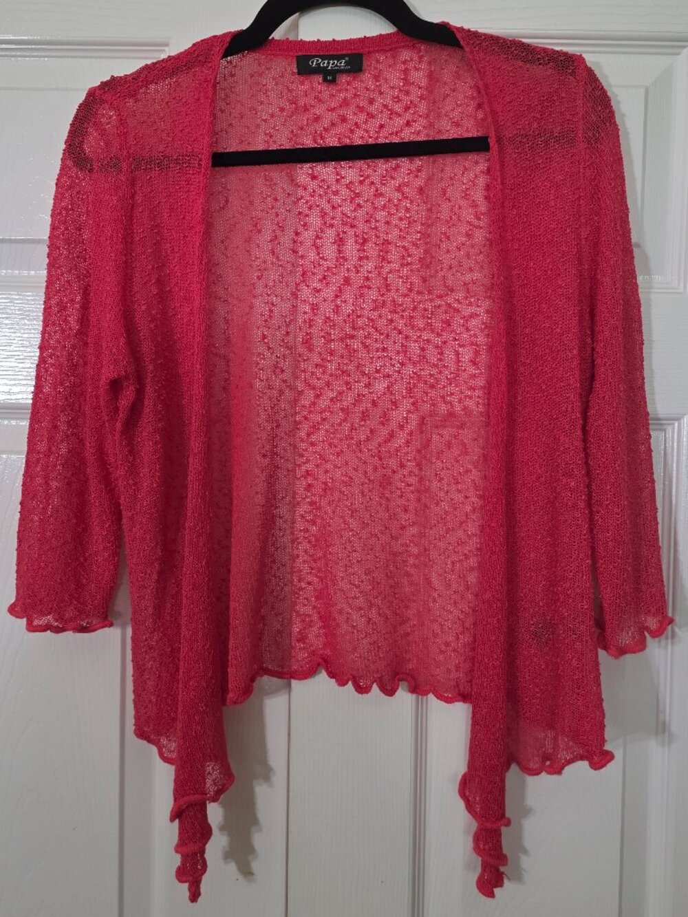 Pink Sheer Crocheted Cardigan/Shrug